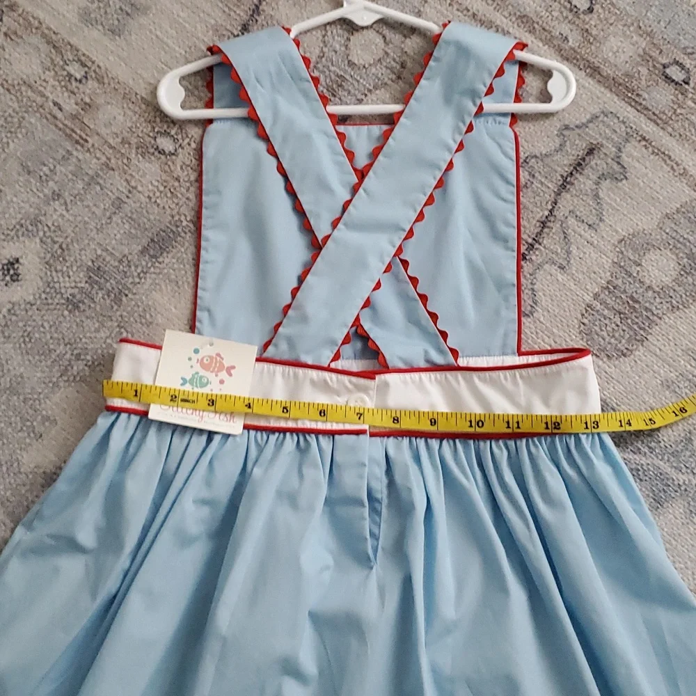 NWT Stitchy Fish Girls Patriotic Embroidered Ice Pop Summer Dress Sz7 - Picture 6 of 9